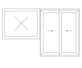 Fixed window cum sliding door